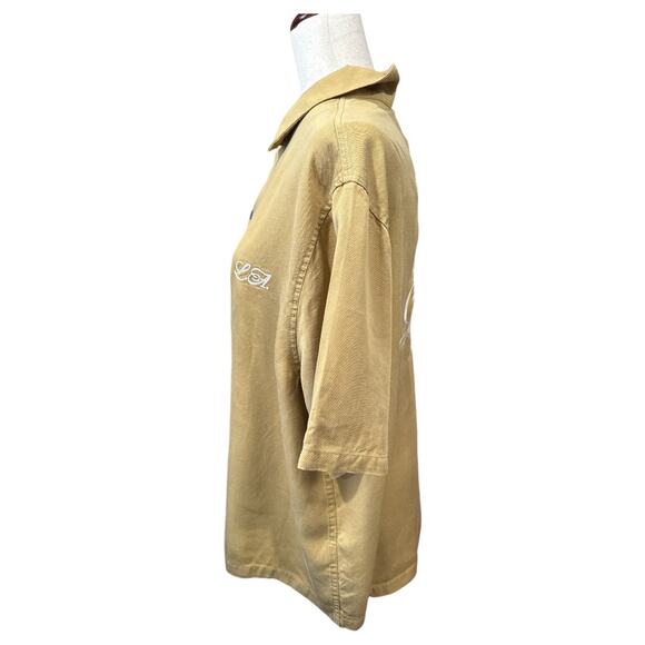 PacSun Echo Park Embroidered Gold Bowling Camp Shirt M - Picture 4 of 11